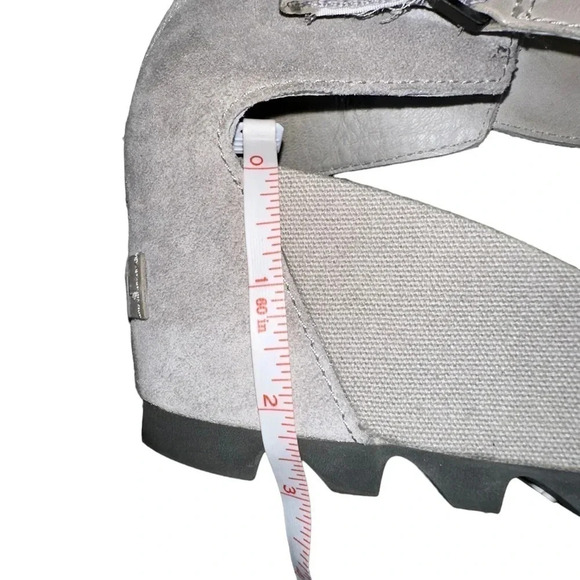 Sorel 9.5 Joanie II gray ankle strap wedge‎ lug sole sandals chunky Preppy - Picture 7 of 8